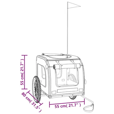 vidaXL remorque de vélo pour animaux de compagnie Fer