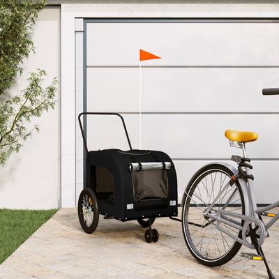 vidaXL remorque de vélo pour animaux de compagnie Fer