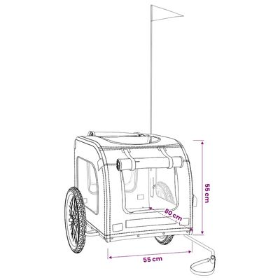 vidaXL remorque de vélo pour animaux de compagnie Fer