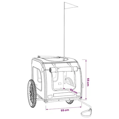 vidaXL Remorque de vélo pour chien Oxford