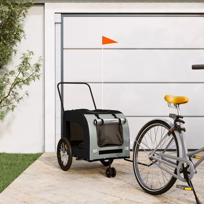 vidaXL remorque de vélo pour animaux de compagnie Fer