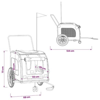 vidaXL remorque de vélo pour animaux de compagnie Fer