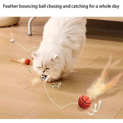 ZENITHMIND 3 Pcs Balle Rebondissante Chat avec Plume（basket-ball）