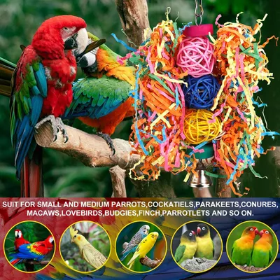 UAMLY Juguetes para pájaros, percha de cuerda con campana
