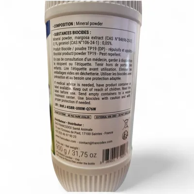 Poudre Antiparasitaire répulsive 900 g, pour volaille.