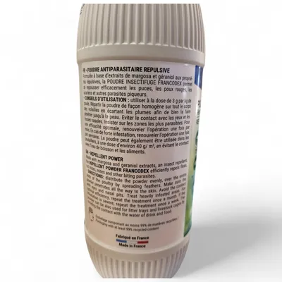 Poudre Antiparasitaire répulsive 900 g, pour volaille.