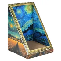 Maison pour chat avec griffoir et peinture à l'huile recto verso