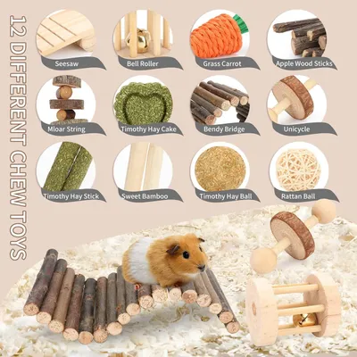 Accessoires pour cages à hamsters, jouets à mâcher