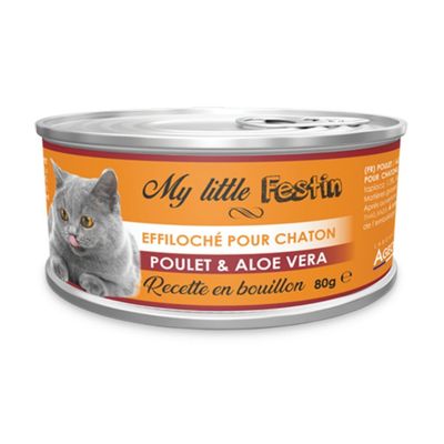 My Little Festin - Chaton - Bouillon Poulet / Aloes80 g