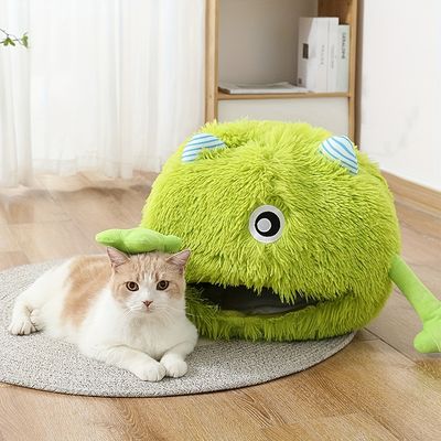 Panier pour chat, Lit en peluche Monstre de dessin animé