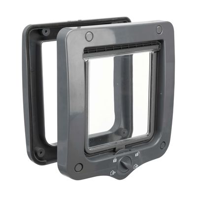 Chatière à 4 Modes Animaux Fermeture Tournante Porte Maison /Blanc