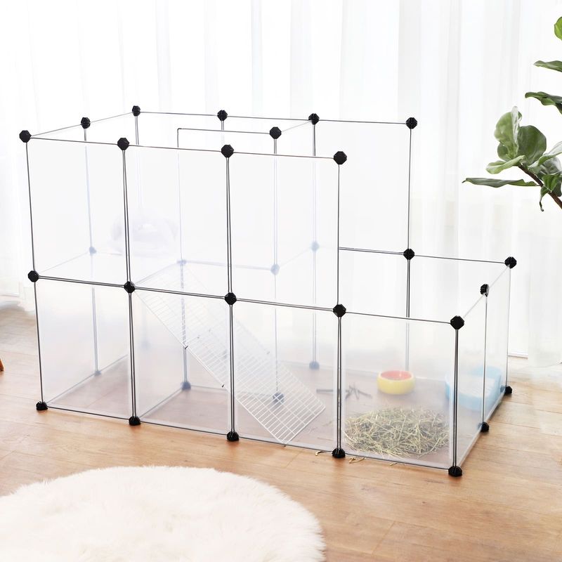 SONGMICS Parc pour Cochons d'Inde, Modulable, Plastique