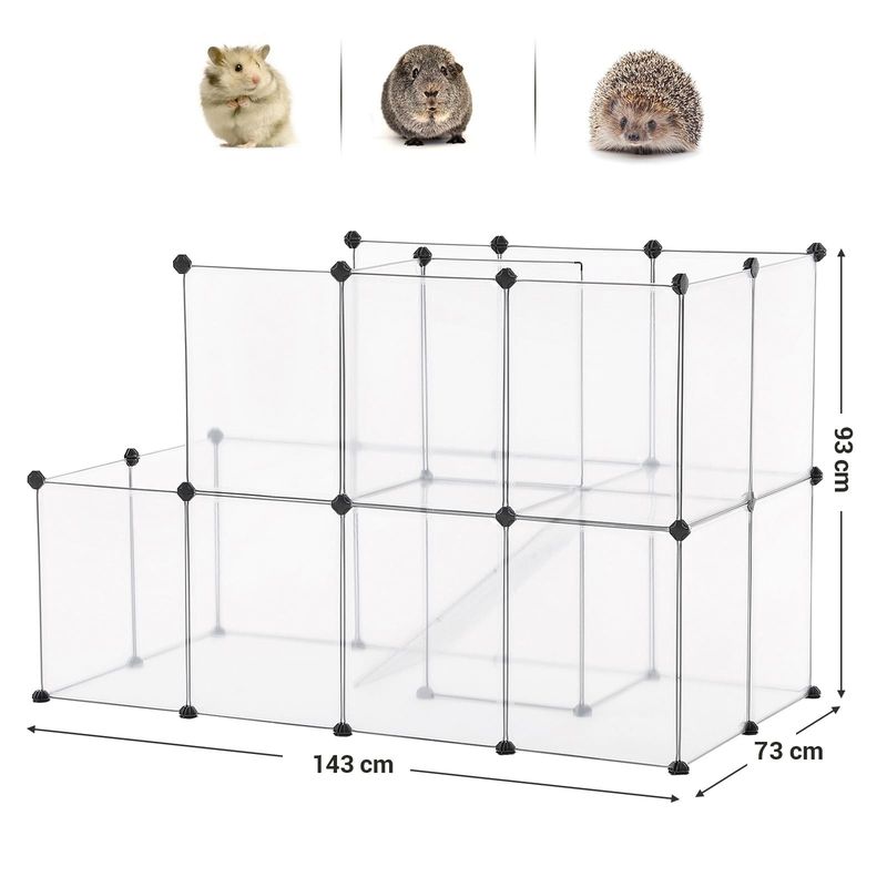 SONGMICS Parc pour Cochons d'Inde, Modulable, Plastique