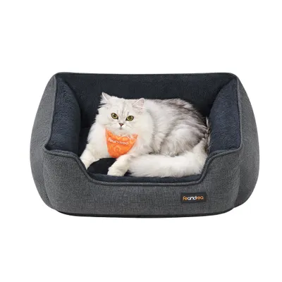 Feandrea Panier pour Chiens, Lit pour Animaux, Canapé, en Tissu Façon Lin