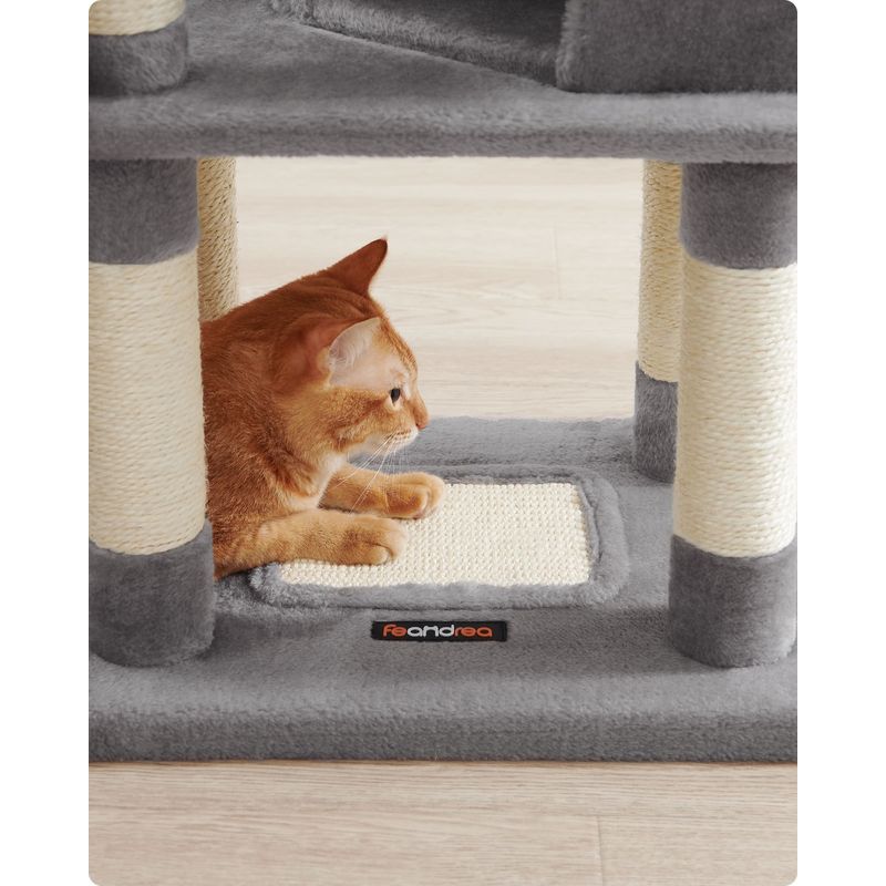 Feandrea Arbre à Chat Hauteur 110 cm, Tour de Jeux, Multi-Niveaux
