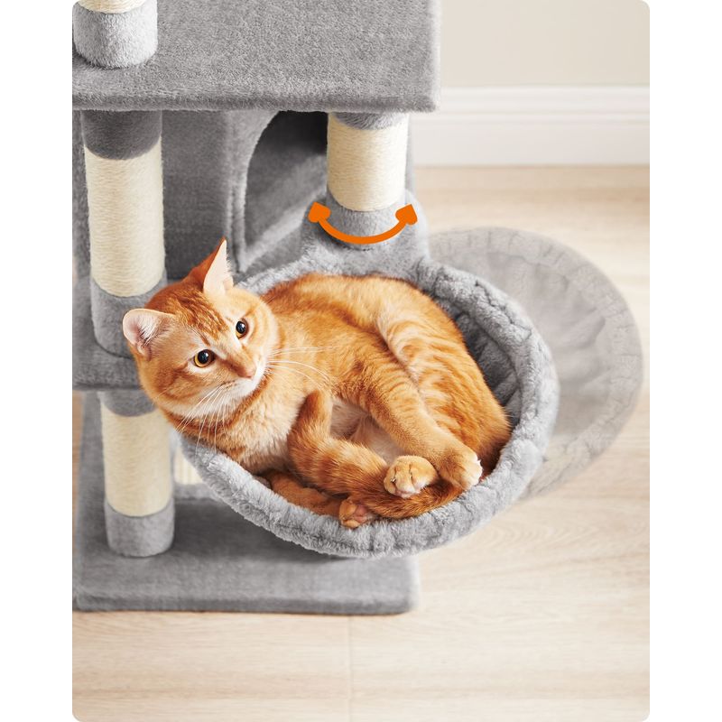 Feandrea Arbre à Chat Hauteur 110 cm, Tour de Jeux, Multi-Niveaux