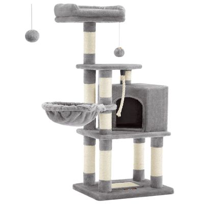 Feandrea Arbre à Chat Hauteur 110 cm, Tour de Jeux, Multi-Niveaux
