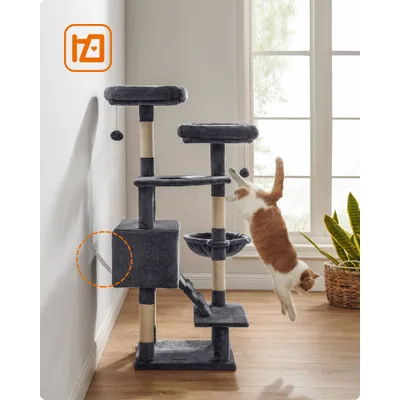 EANDREA Arbre à Chat, Tour de Jeux 142 cm