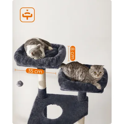 EANDREA Arbre à Chat, Tour de Jeux 142 cm