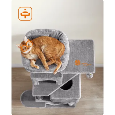 Feandrea Arbre à chat 155 cm de Hauteur, Tour de Jeux,  Multi-niveaux