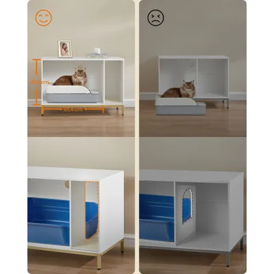 Feandrea Meuble Litière pour Chat, Maison de Toilette pour Chat
