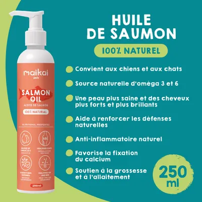 Paquet de friandises pour chat ou chien + huile de saumon 250ml