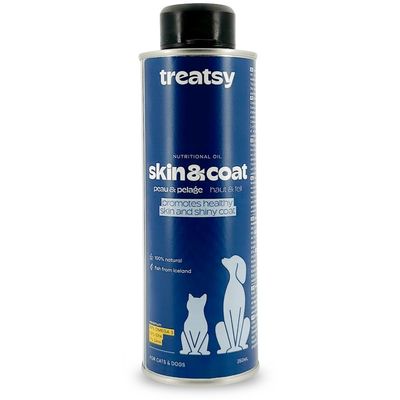 Treatsy Natürliches Fischöl Omega-3 – Haut & Fell für Hunde & Katzen