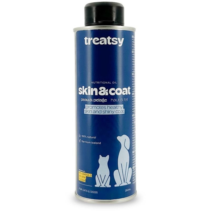 Treatsy Huile de Poissons Naturelle Oméga 3-Peau&Pelage pour chiens & chats
