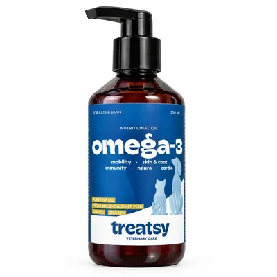 Treatsy Fischöl Omega-3 – Haut,Fell, Gelenke, Gesundheit für Hunde & Katzen