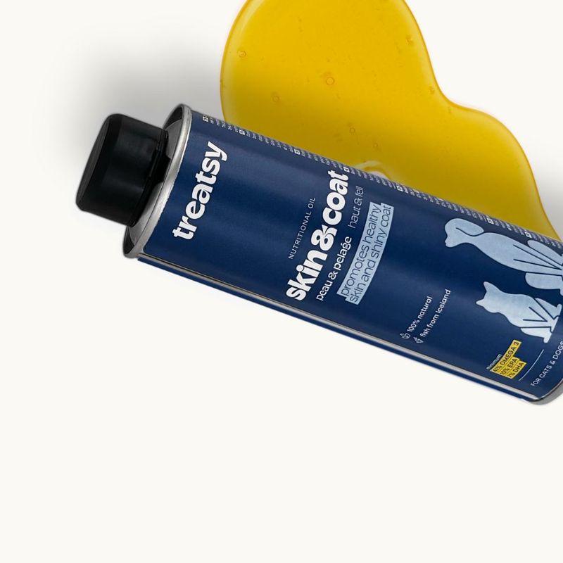 Treatsy Huile Naturelle Oméga 3 - Peau & Pelage pour chiens & chats