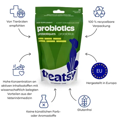 Treatsy Nahrungsergänzungsmittel – Probiotika für Hunde 2er-Pack