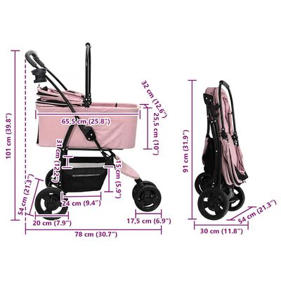 vidaXL Poussette pour Animaux Polyester