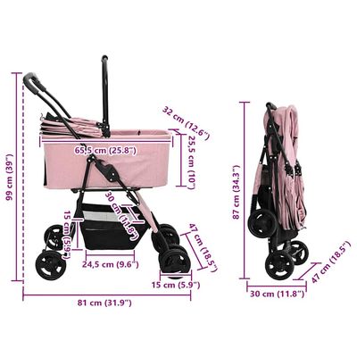 vidaXL Poussette pour Animaux Polyester