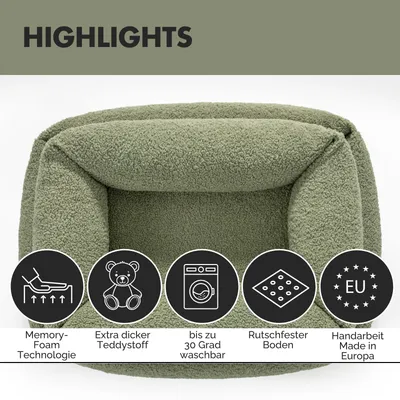 PAW WOW Hundebett SVEN Teddy Olive PAW WOW Hundebett SVEN Teddy Olive