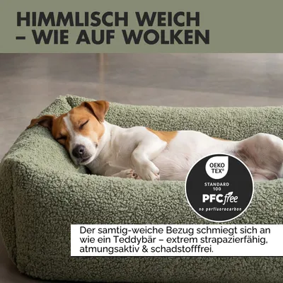 PAW WOW Hundebett SVEN Teddy Olive PAW WOW Hundebett SVEN Teddy Olive