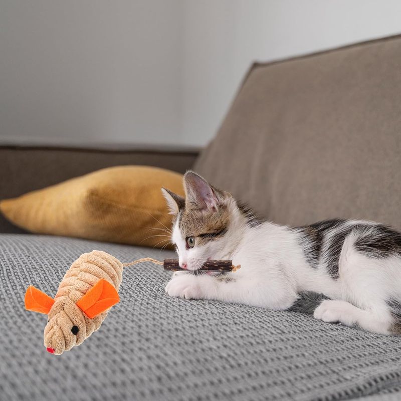 Jouet à mâcher en peluche en forme de souris pour chat