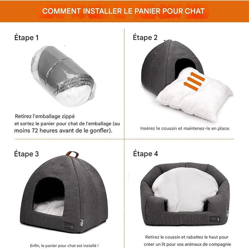 IntiMeg Niche chaud pour chat ou chaton