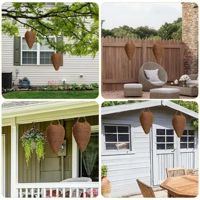ZooVenture Faux nid de guêpe en coton crocheté pour terrasse et jardin