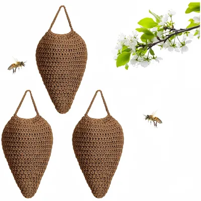 ZooVenture Faux nid de guêpe en coton crocheté pour terrasse et jardin ZooVenture Faux nid de guêpe en coton crocheté pour terrasse et jardin