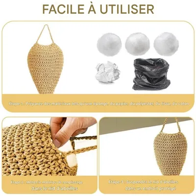 ZooVenture Faux nid de guêpe en coton crocheté pour terrasse et jardin