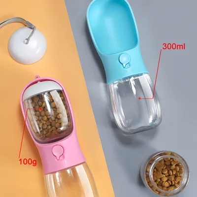 FurryFusion Bouteille d'eau pour chien avec conteneur de nourriture