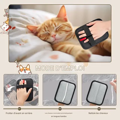 FurryFusion lot de 2 Gant d'épilation pour chiens et chats