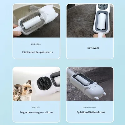FurryFusion Peigne de nettoyage et de massage pour chat et chien