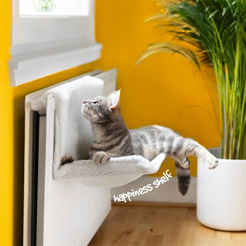 IntiMeg Hamac de radiateur pour chat,Blanc