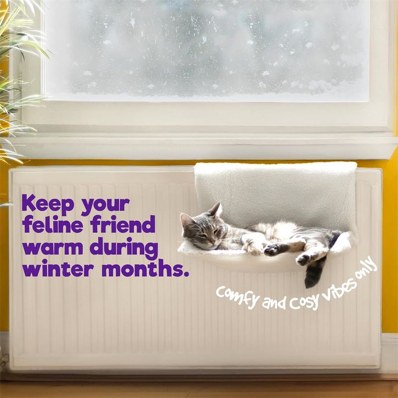 IntiMeg Hamac de radiateur pour chat,Blanc