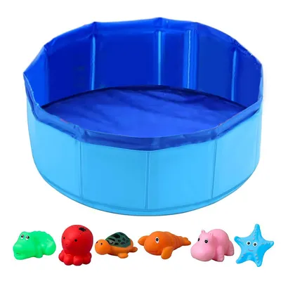 IntiMeg Baignoire pliable et jouets en gélatine pour chien et chat