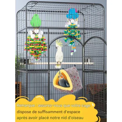 ZooVenture Nid d'oiseau chaud et lit confortable pour perroquets et aras