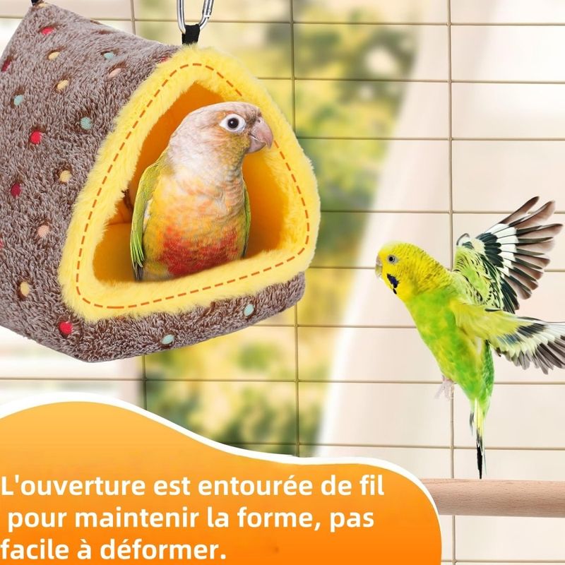 ZooVenture Nid d'oiseau chaud et lit confortable pour perroquets et aras