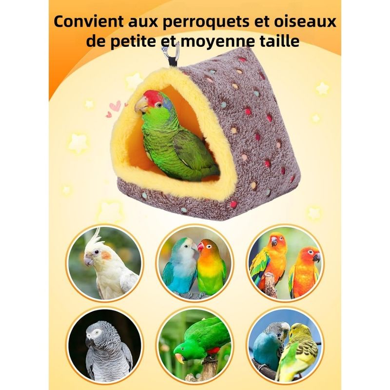 ZooVenture Nid d'oiseau chaud et lit confortable pour perroquets et aras
