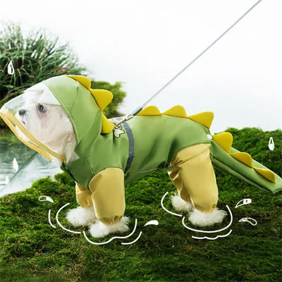 IntiMeg Regenmantel für Hunde in Dinosaurierform IntiMeg Regenmantel für Hunde in Dinosaurierform